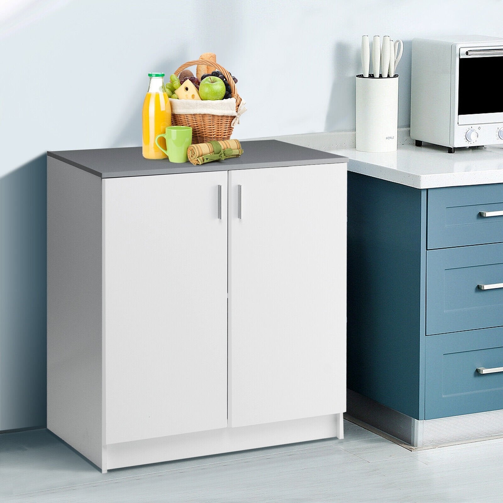 Storage Sideboard Cabinet with Doors and Shelves, White Cabinets & Chests   at Gallery Canada