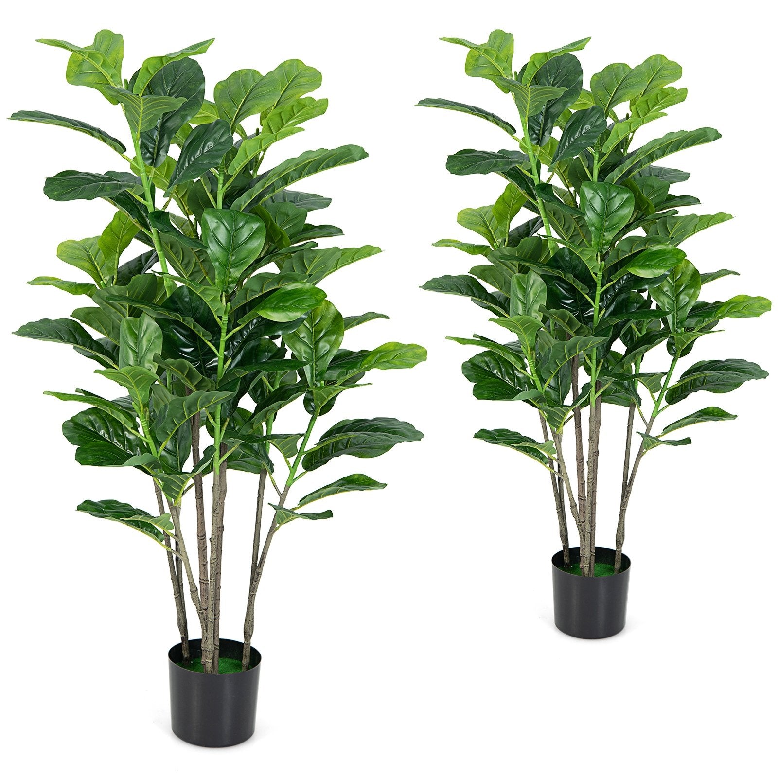 51 Inch 2-Pack Artificial Fiddle Leaf Fig Tree for Indoor and Outdoor, Green Faux Plants   at Gallery Canada