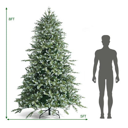 8 Feet Hinged Artificial Christmas Spruce Tree with Mixed PE and PVC Tips, Green Christmas Tree   at Gallery Canada