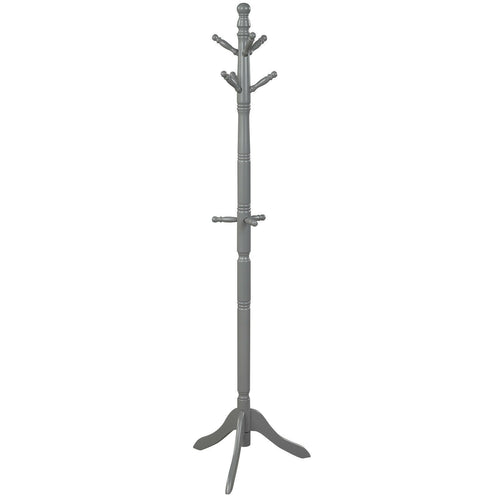 Adjustable Free Standing Wooden Coat Rack, Gray