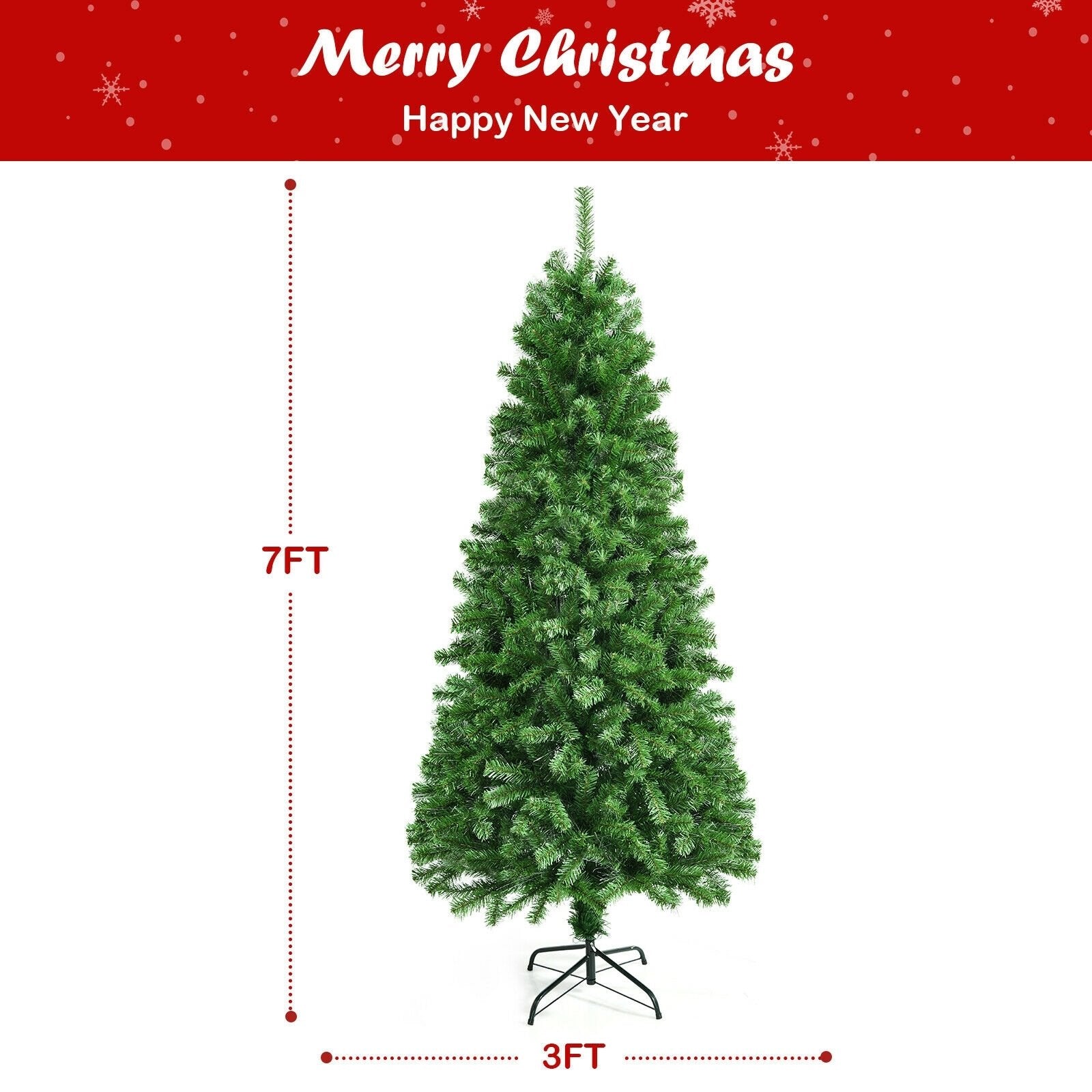 Pre-lit Multi-Colored Fiber Optic Spruce Artificial Christmas Tree-7 ft, Green Christmas Tree   at Gallery Canada