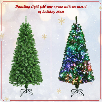 Pre-lit Multi-Colored Fiber Optic Spruce Artificial Christmas Tree-7 ft, Green Christmas Tree   at Gallery Canada