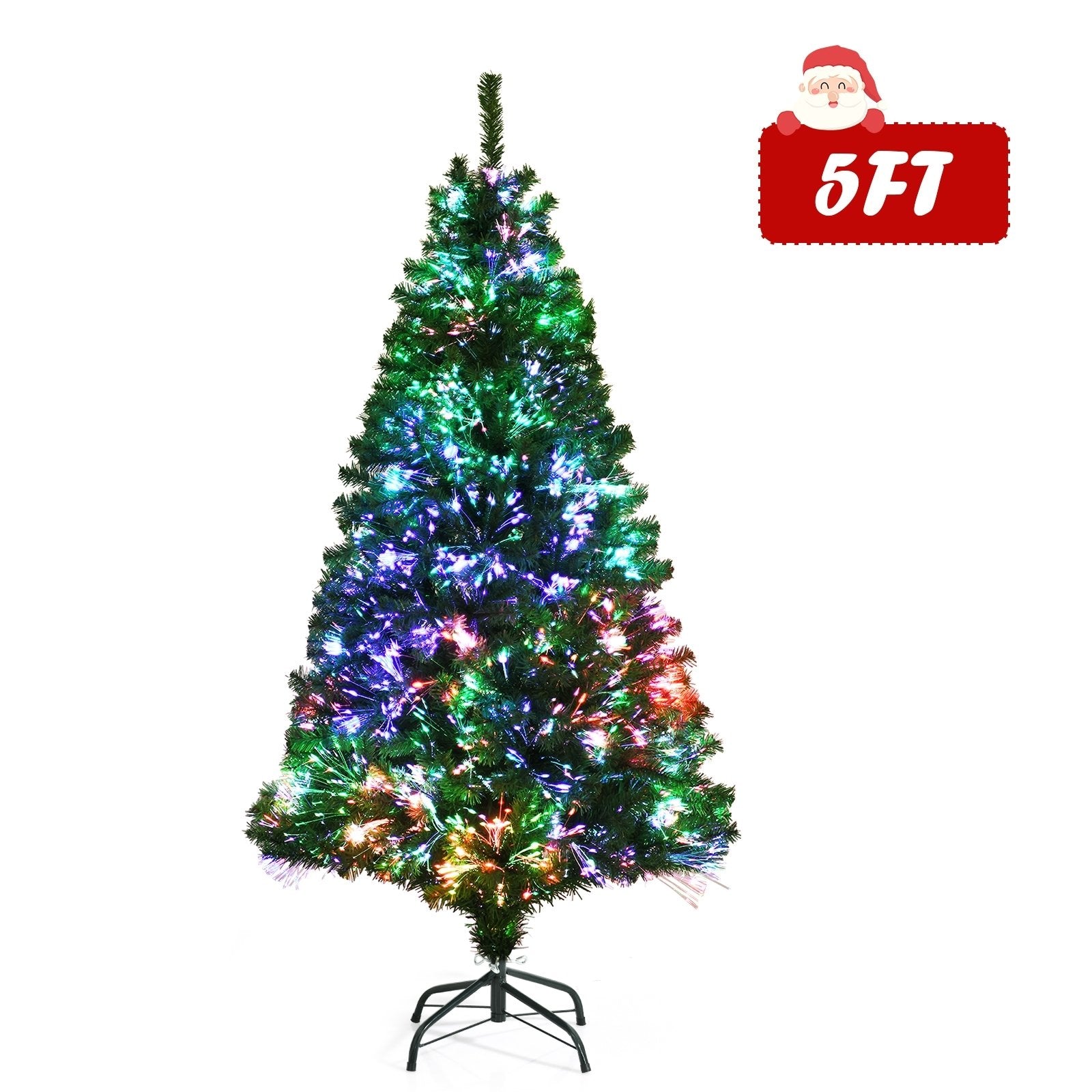 Pre-lit Multi-Colored Fiber Optic Spruce Artificial Christmas Tree-5 ft, Green Christmas Tree   at Gallery Canada