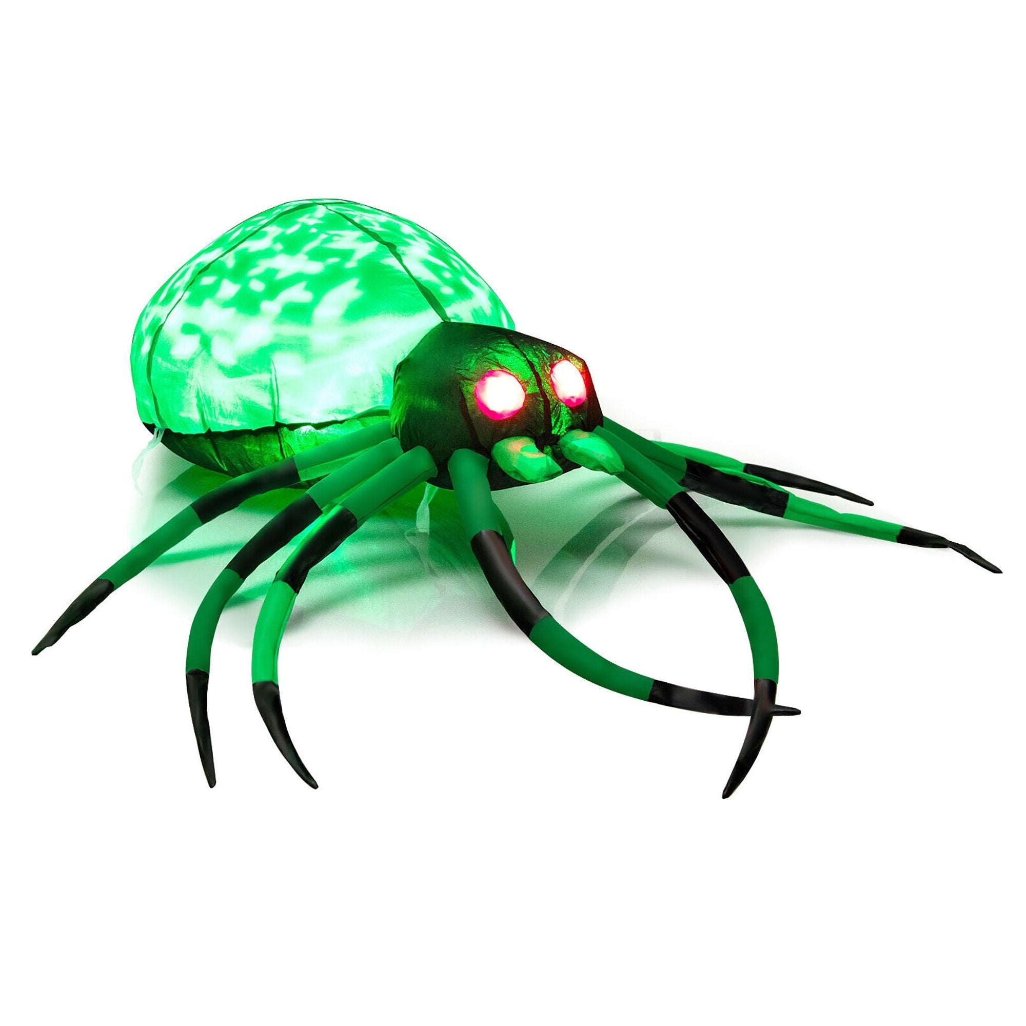 5 Feet Long Halloween Inflatable Creepy Spider with Cobweb and LEDs, Green Halloween   at Gallery Canada