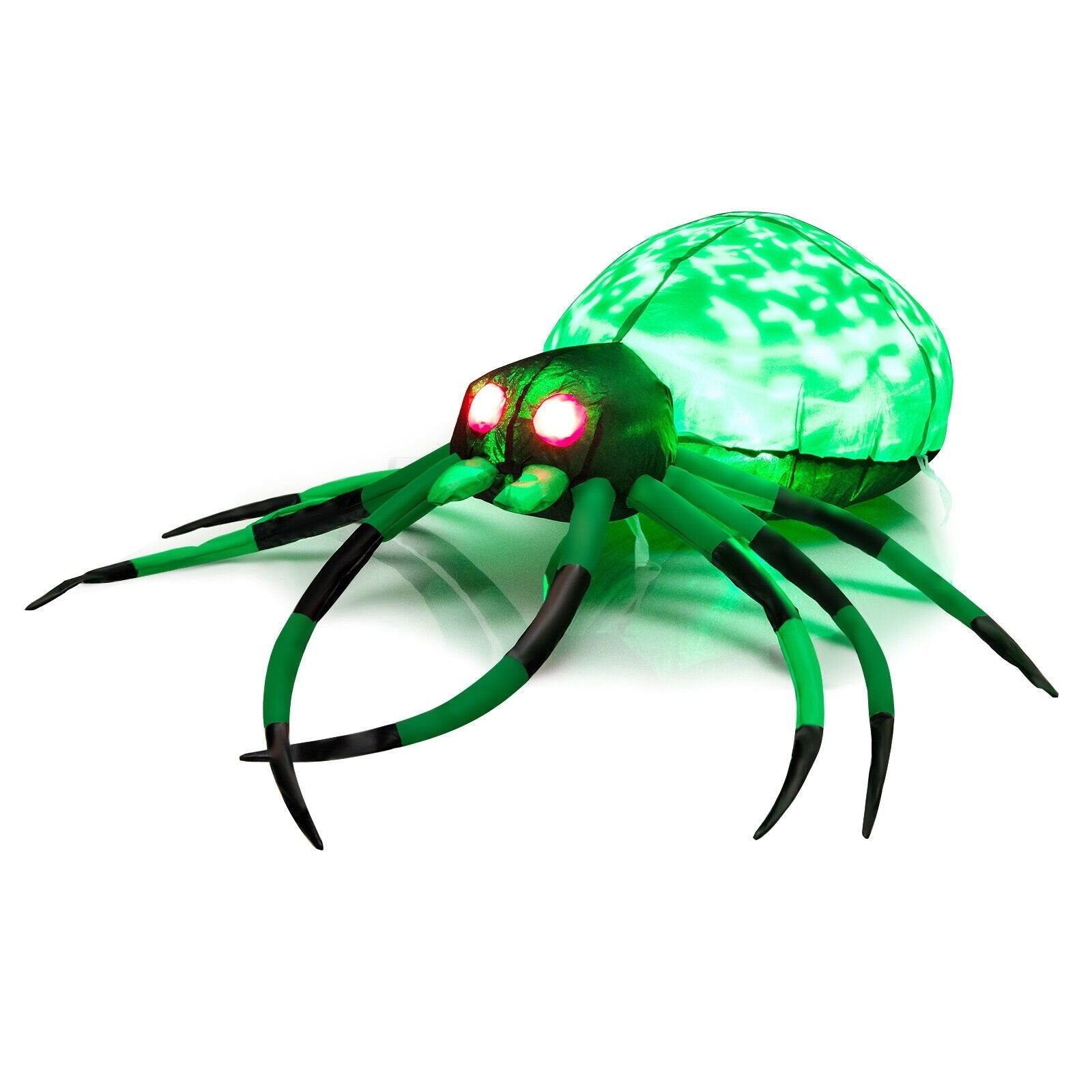 5 Feet Long Halloween Inflatable Creepy Spider with Cobweb and LEDs, Green Halloween   at Gallery Canada