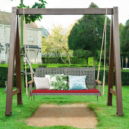 2-Person Patio Wicker Hanging Swing Chair, Red Porch Swings   at Gallery Canada