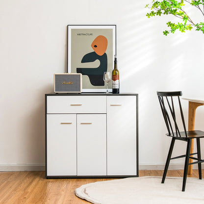 Buffet Sideboard Storage Cabinet with Spacious Table Top, Black & White Sideboards Cabinets & Buffets   at Gallery Canada