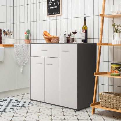 Buffet Sideboard Storage Cabinet with Spacious Table Top, Black & White Sideboards Cabinets & Buffets   at Gallery Canada