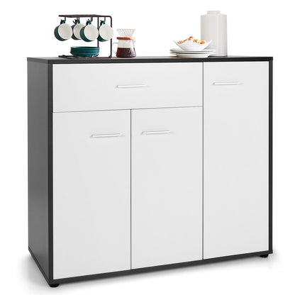 Buffet Sideboard Storage Cabinet with Spacious Table Top, Black & White Sideboards Cabinets & Buffets   at Gallery Canada