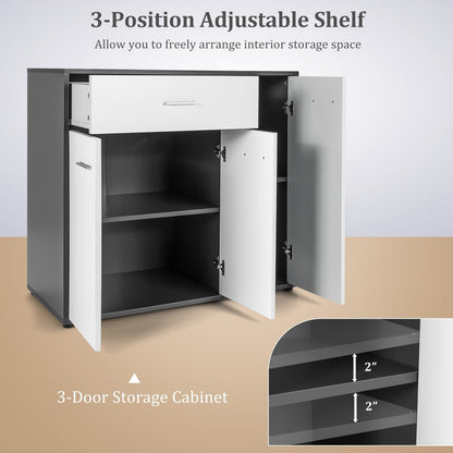 Buffet Sideboard Storage Cabinet with Spacious Table Top, Black & White Sideboards Cabinets & Buffets   at Gallery Canada