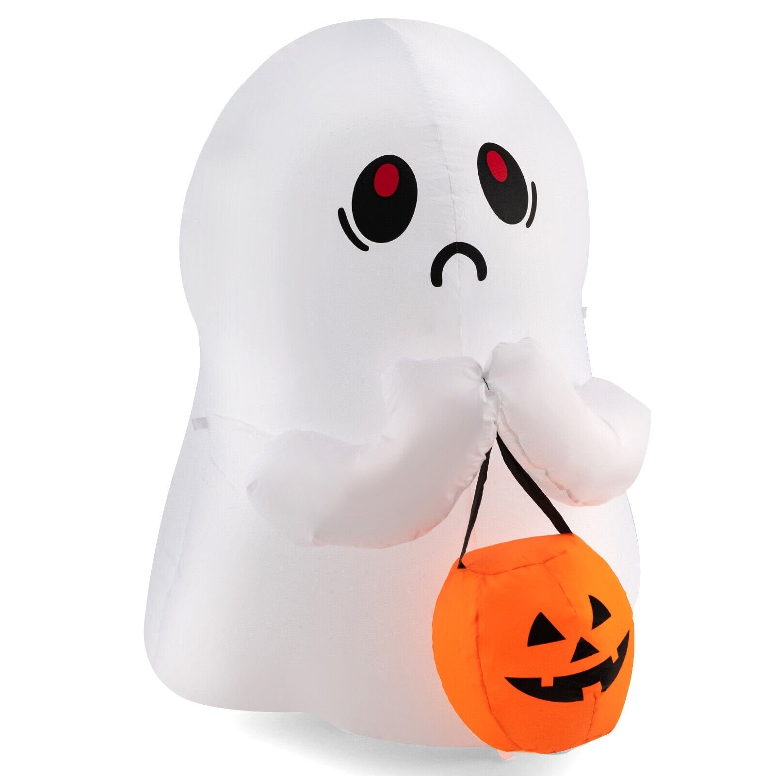 4 Feet Halloween Inflatable Ghost Holding Pumpkin Decor with LED Lights, Multicolor - Gallery Canada