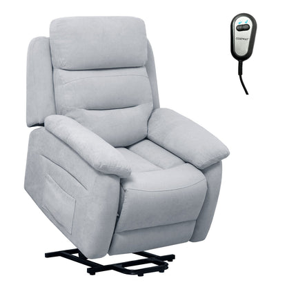 Power Lift Recliner Sofa with Side Pocket and Remote Control, Gray Recliners   at Gallery Canada