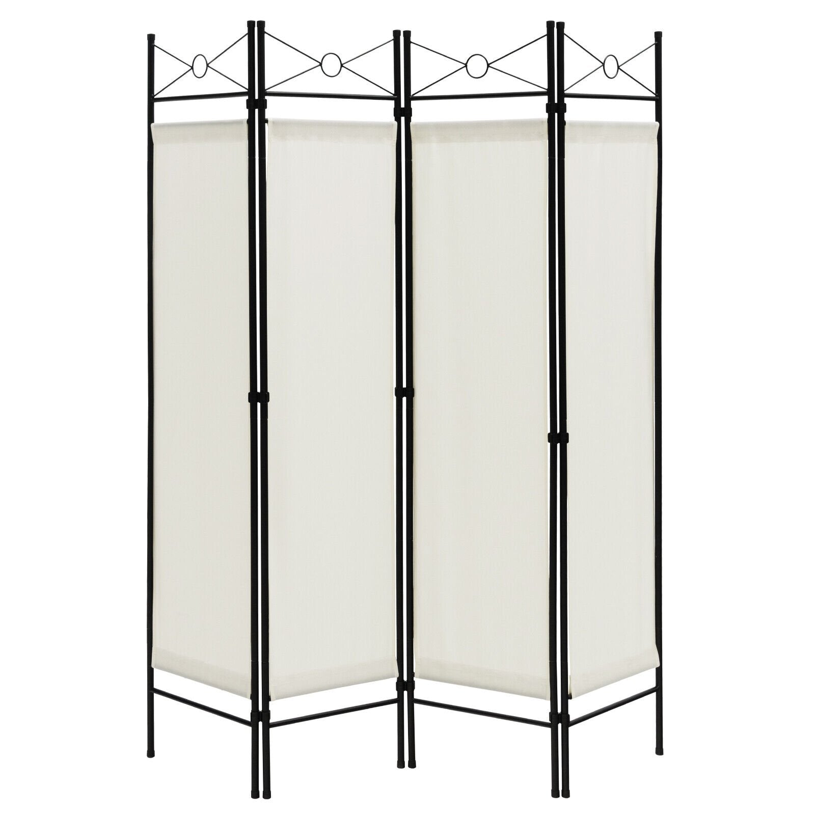 6 Feet 4-Panel Folding Freestanding Room Divider, White Room Dividers   at Gallery Canada