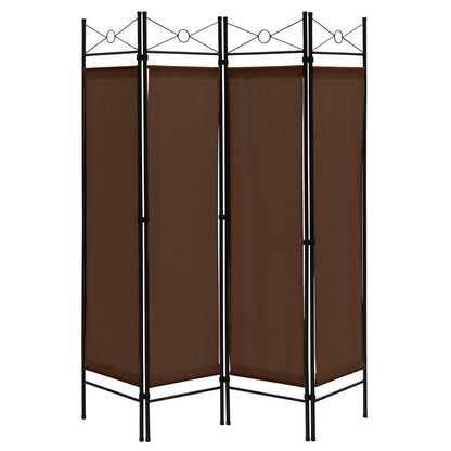 6 Feet 4-Panel Folding Freestanding Room Divider, Brown Room Dividers   at Gallery Canada