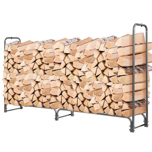 4 Feet/5 Feet/6 Feet/8 Feet Firewood Storage Log Rack-8 Feet, Black - Gallery Canada