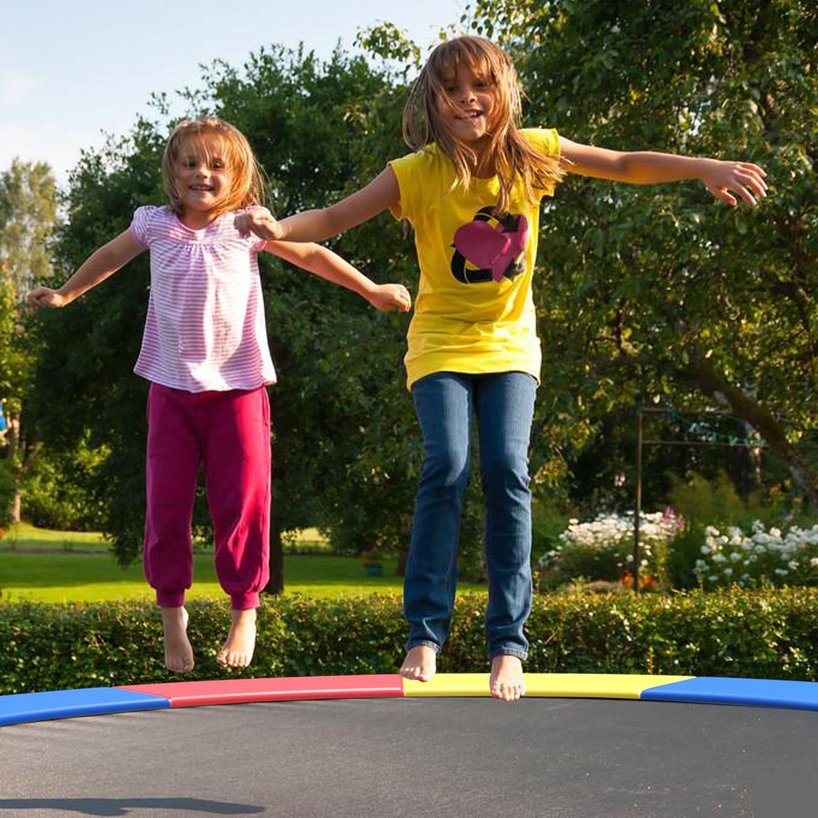 8/10/12/14/15/16 Feet Universal Trampoline Spring Cover-Multicolor-16 ft, Multicolor Trampoline Accessories   at Gallery Canada