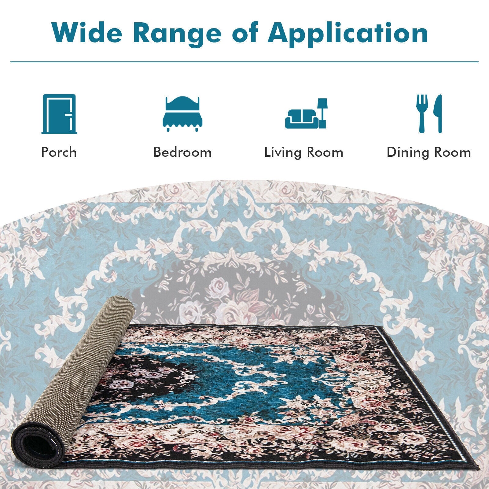 Area Rug with Non-Shedding Surface and Anti-slip Bottom-S, Multicolor Rugs at Gallery Canada