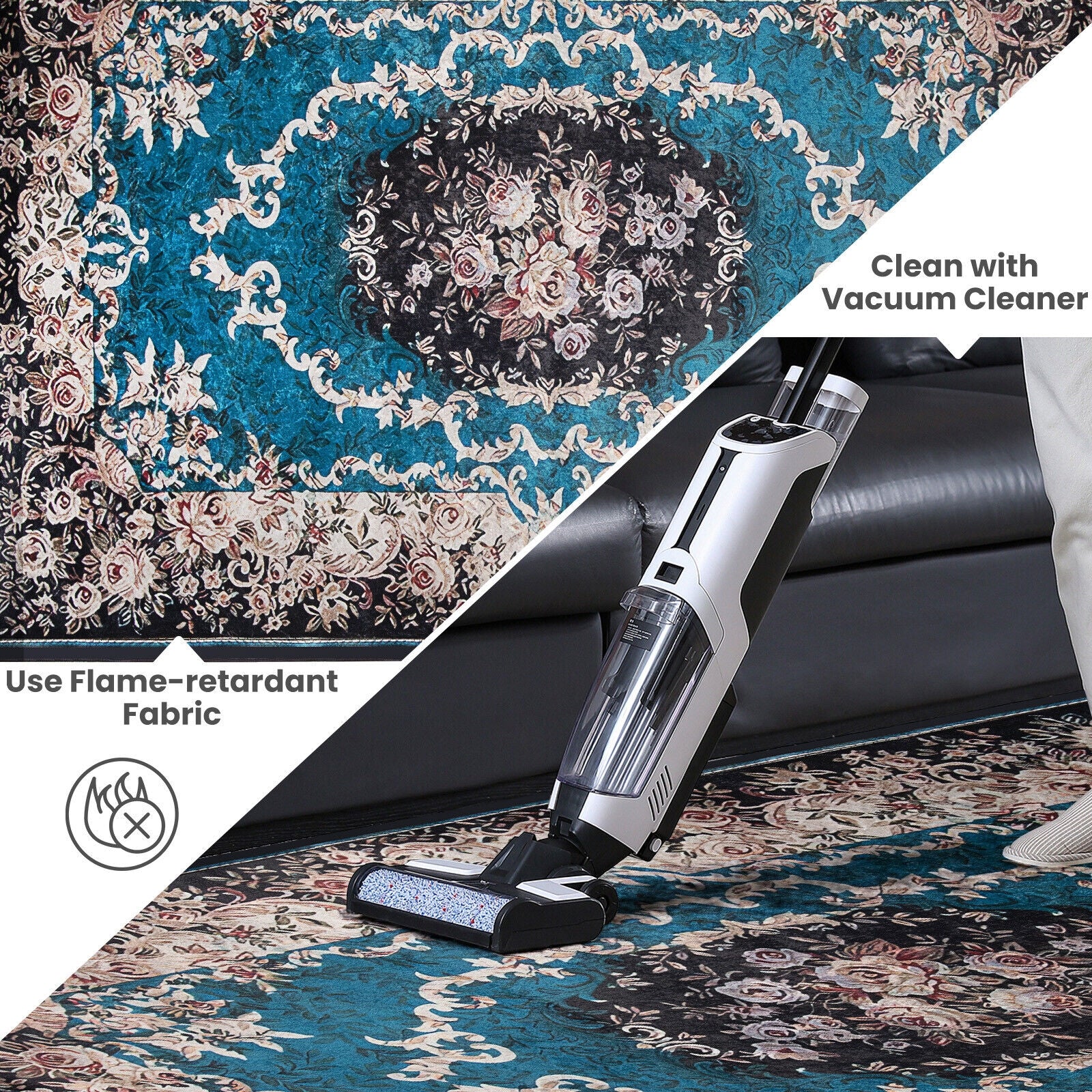 Area Rug with Non-Shedding Surface and Anti-slip Bottom-M, Multicolor Rugs at Gallery Canada