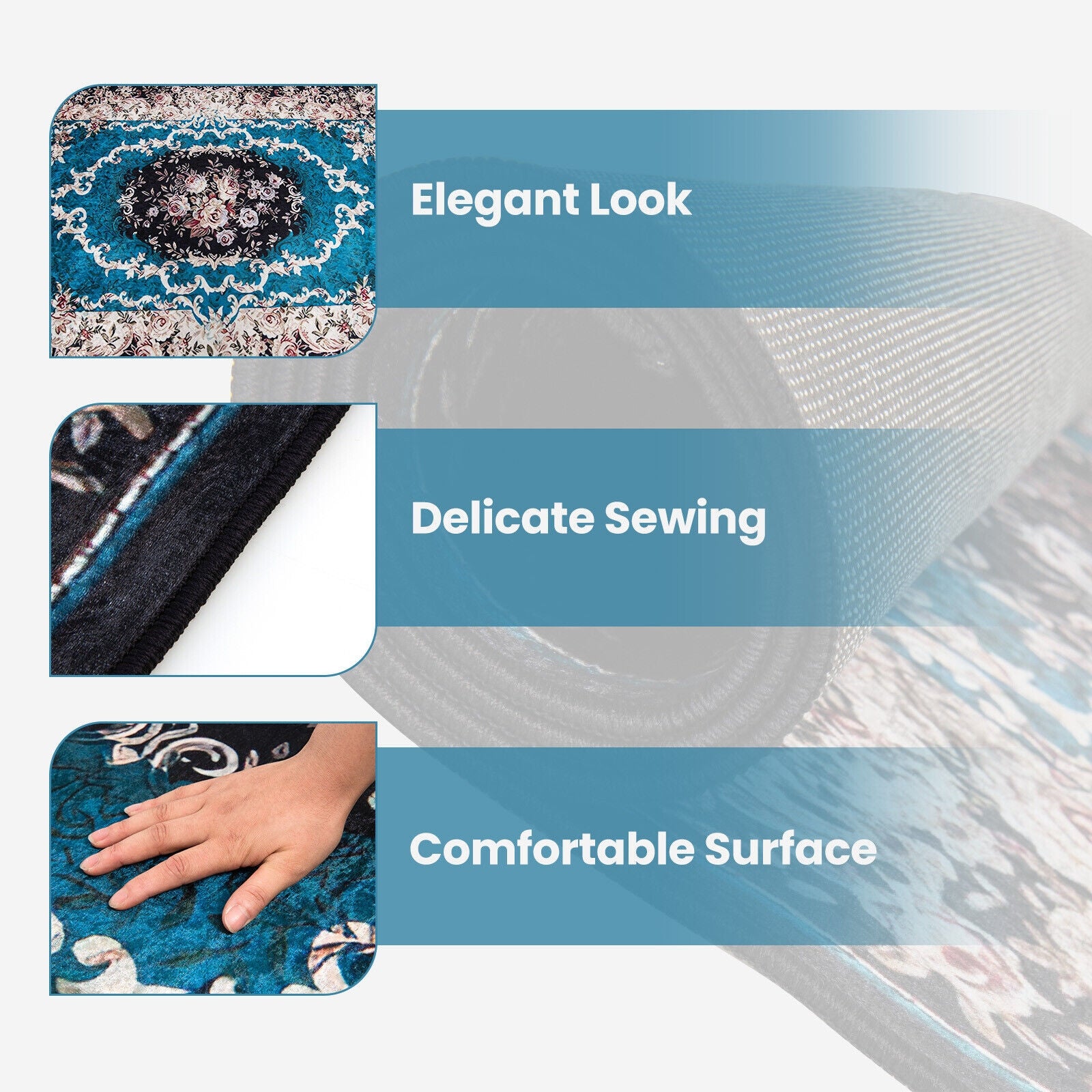 Area Rug with Non-Shedding Surface and Anti-slip Bottom-M, Multicolor Rugs at Gallery Canada