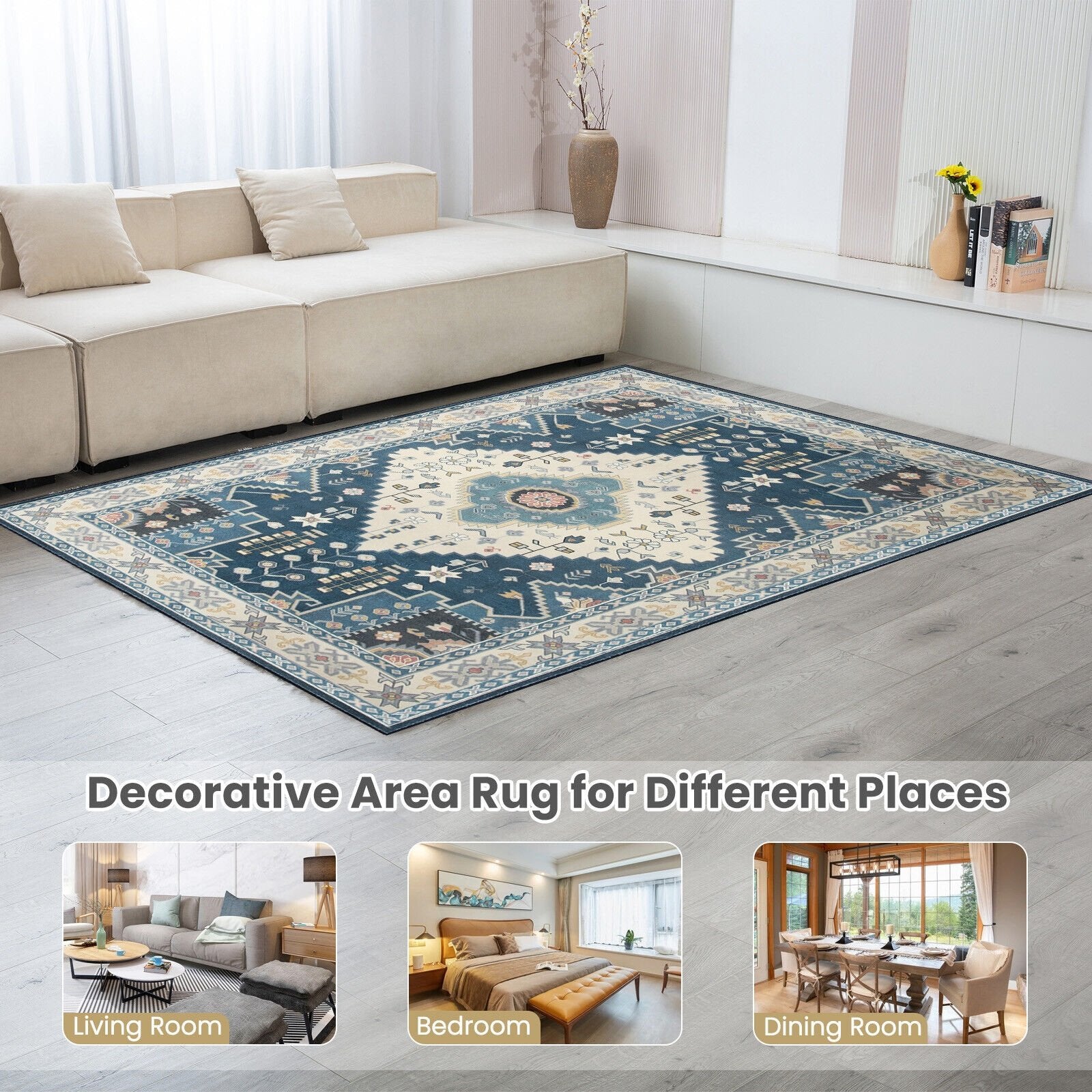 Faux Wool Fabric Area Rugs Doormat-M, Multicolor Rugs   at Gallery Canada