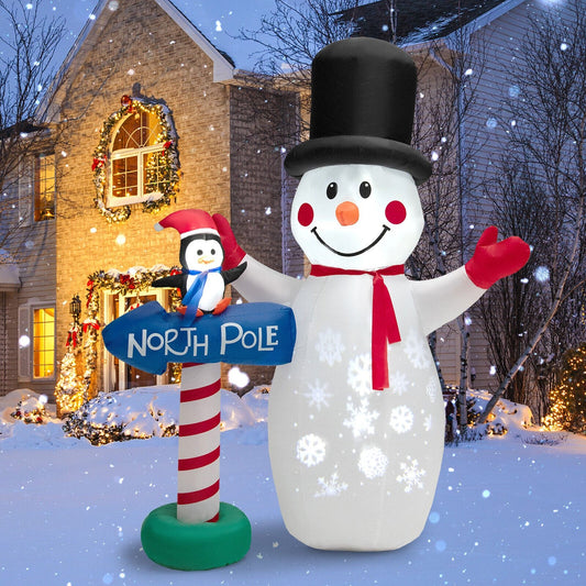 6 Feet Inflatable Christmas Decoration with Built-in Snowflake Projector, Multicolor Christmas Inflatables   at Gallery Canada