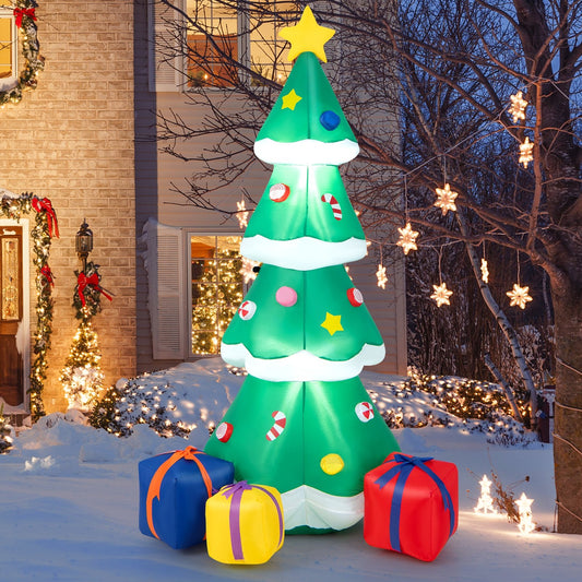 6 Feet Tall Blow up Christmas Tree with 3 Gift Boxes, Multicolor Christmas Inflatables   at Gallery Canada