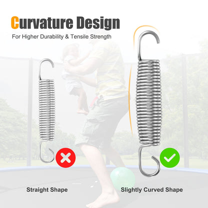 5.5 Inch Rustproof Galvanized Steel Replacement Trampoline Elasticity Springs, Silver Trampoline Accessories   at Gallery Canada