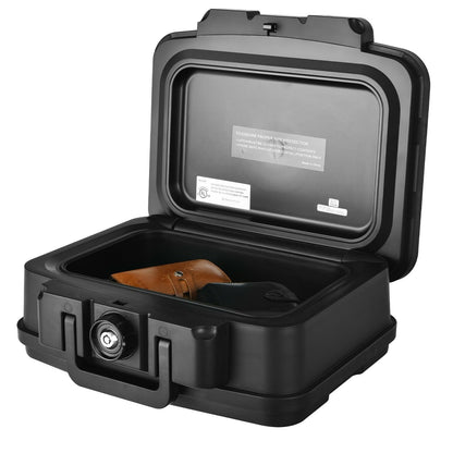 Fireproof Waterproof 30 Minute Safe Box with Lock and Handle-15.5 x 13 x 7 inches, Black Safe Box   at Gallery Canada