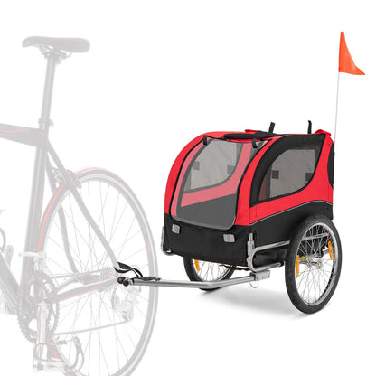 Dog Bike Trailer Foldable Pet Cart with 3 Entrances for Travel, Red Dog Supplies   at Gallery Canada