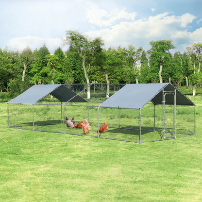 Large Walk In Chicken Coop with Roof Cover Backyard, Gray - Gallery Canada