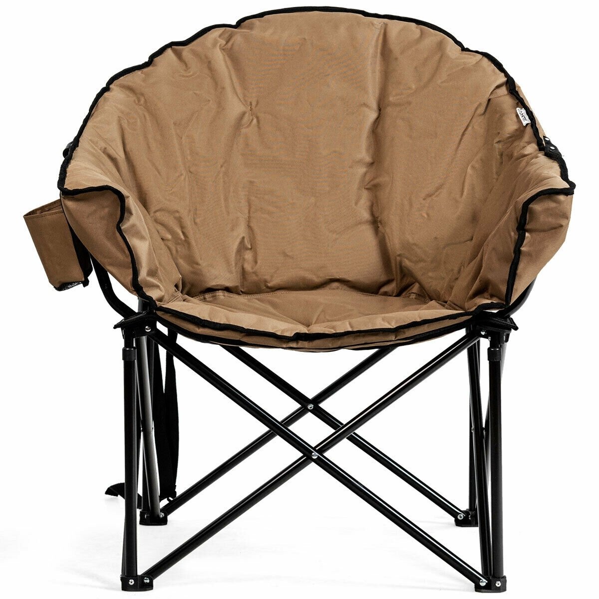 Folding Camping Moon Padded Chair with Carrying Bag, Brown - Gallery Canada