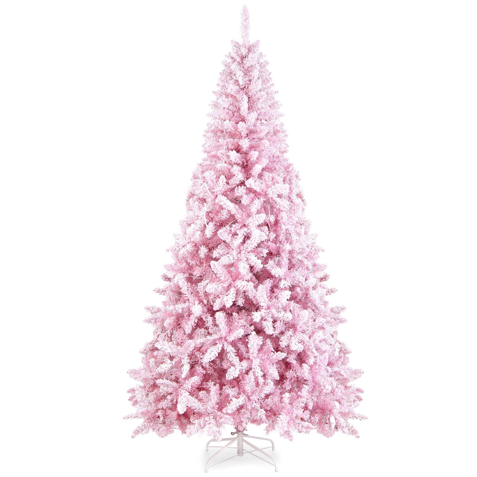 7.5 Feet Flocked Christmas Tree, Pink - Gallery Canada