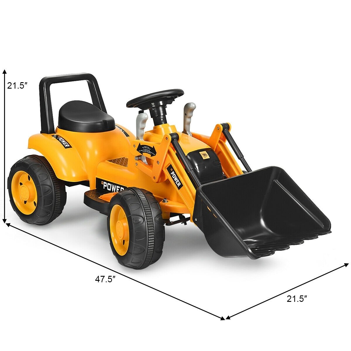 Kids Ride On Excavator Digger 6V Battery Powered Tractor , Yellow Powered Ride On Toys   at Gallery Canada