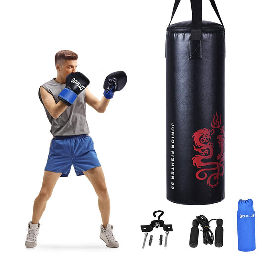 5 Pieces 40Lbs Filled Punching Boxing Set with Jump Rope and Gloves, Black Boxing & Martial Arts   at Gallery Canada