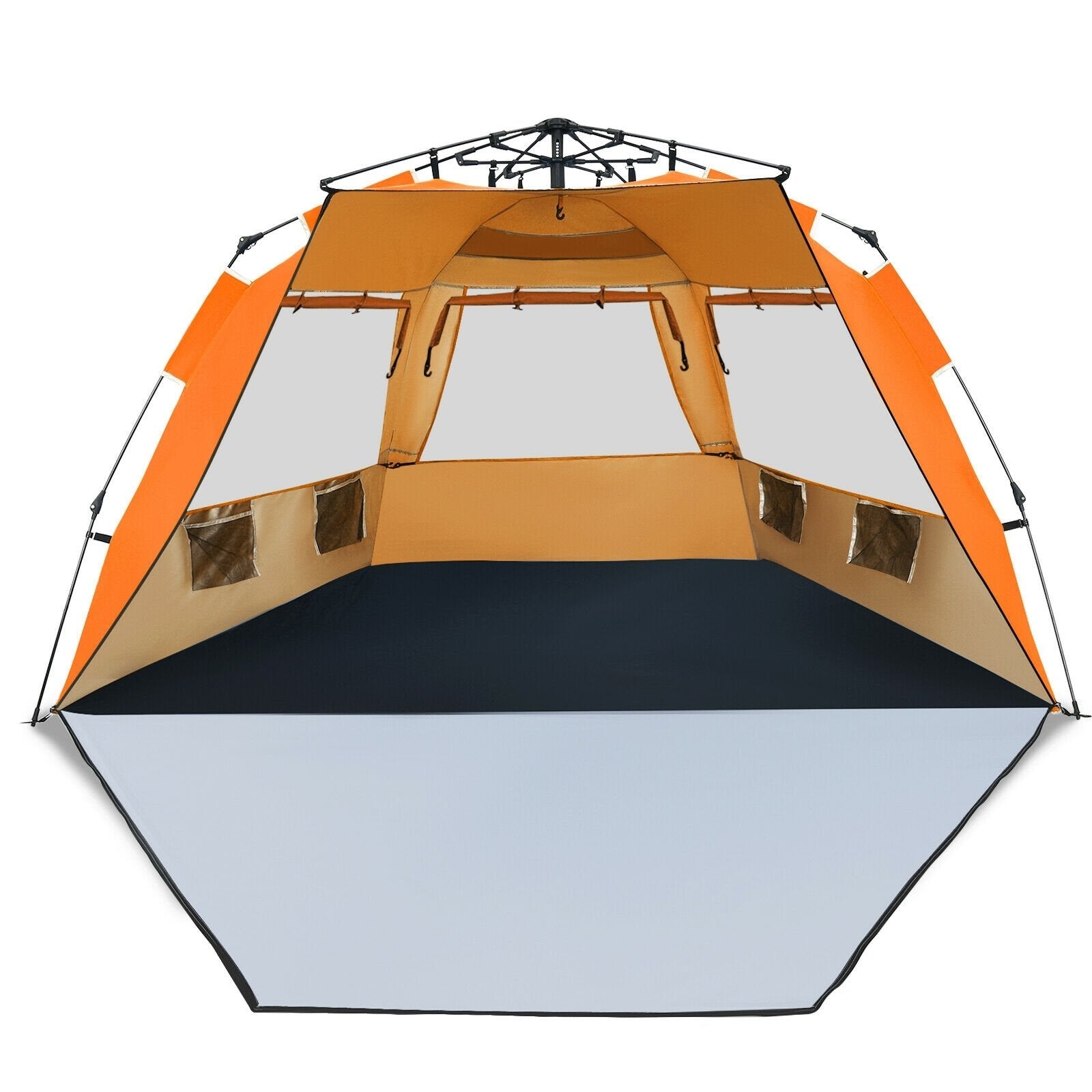 Easy Pop Up Beach Tent UPF 50+ Portable Sun Shelter for 3-4 Person, Orange Tents Orange at Gallery Canada