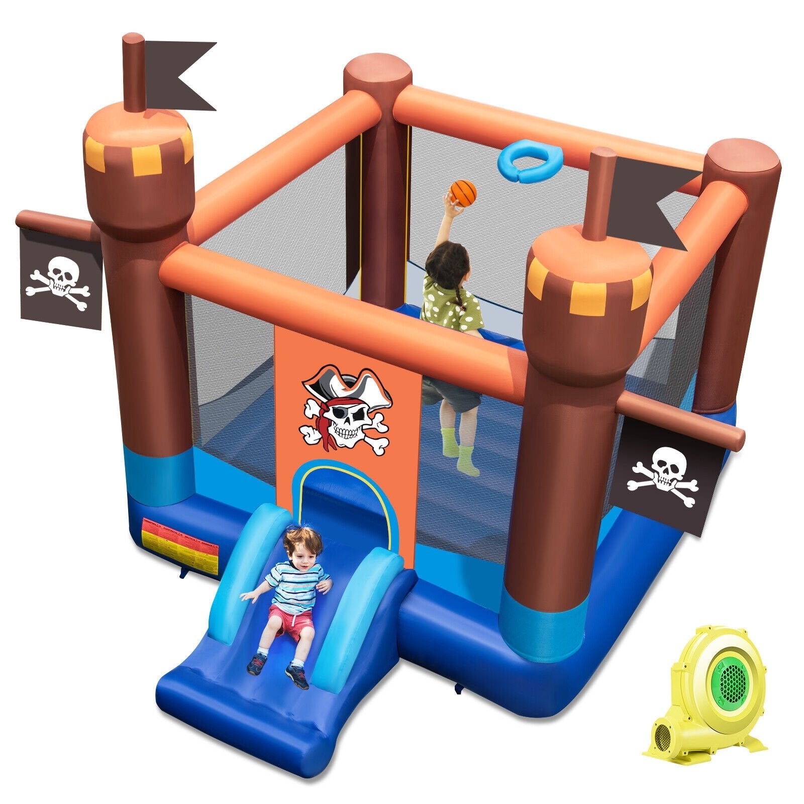 Pirate-Themed Inflatable Bounce Castle with Large Jumping Area and 735W Blower Bounce House   at Gallery Canada