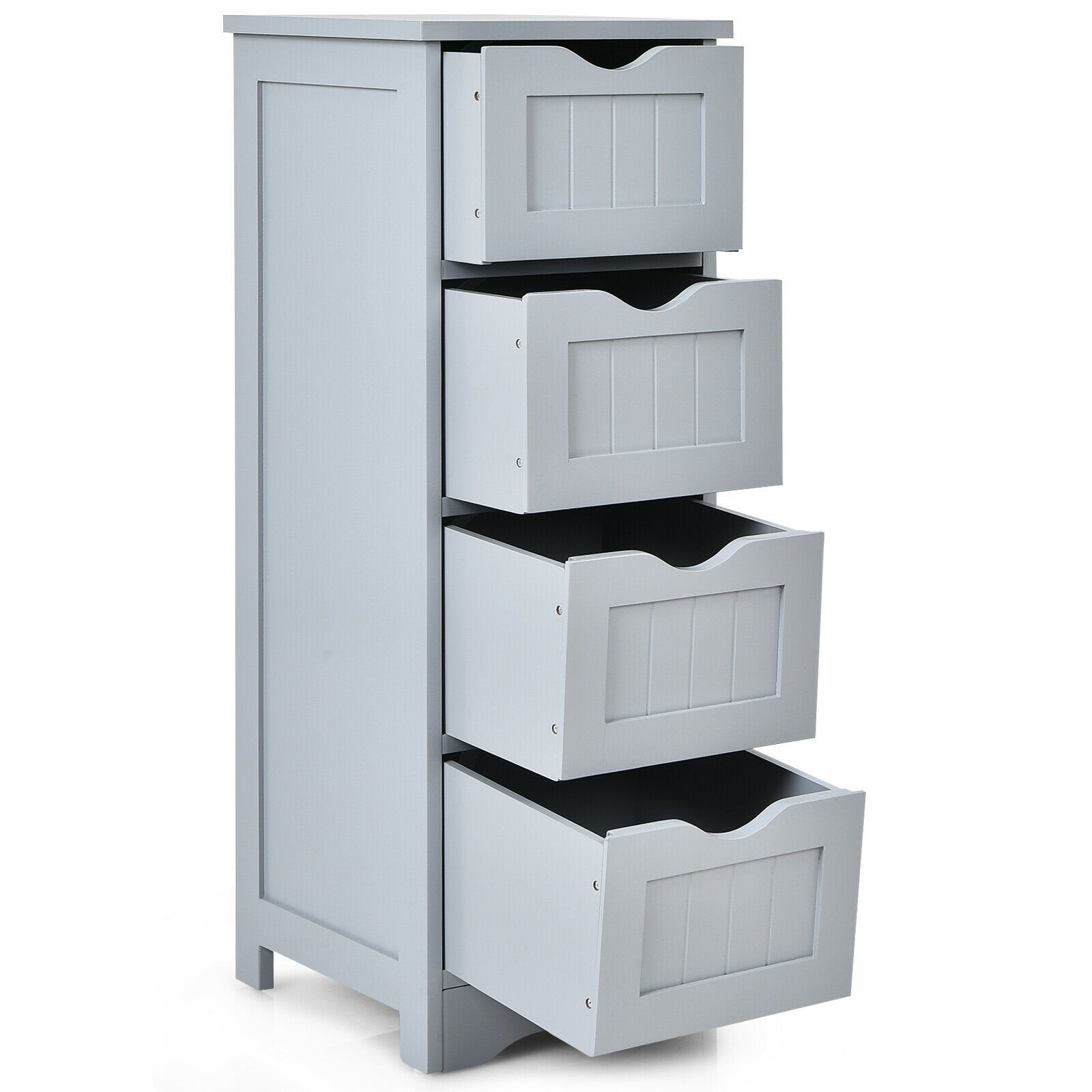 Floor Wooden Free Standing Storage Side Organizer for Bathroom, Gray Floor Cabinets   at Gallery Canada