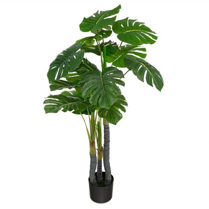 4 Feet Artificial Tree Artificial Monstera Palm Tree Fake Plant, Green Faux Plants   at Gallery Canada