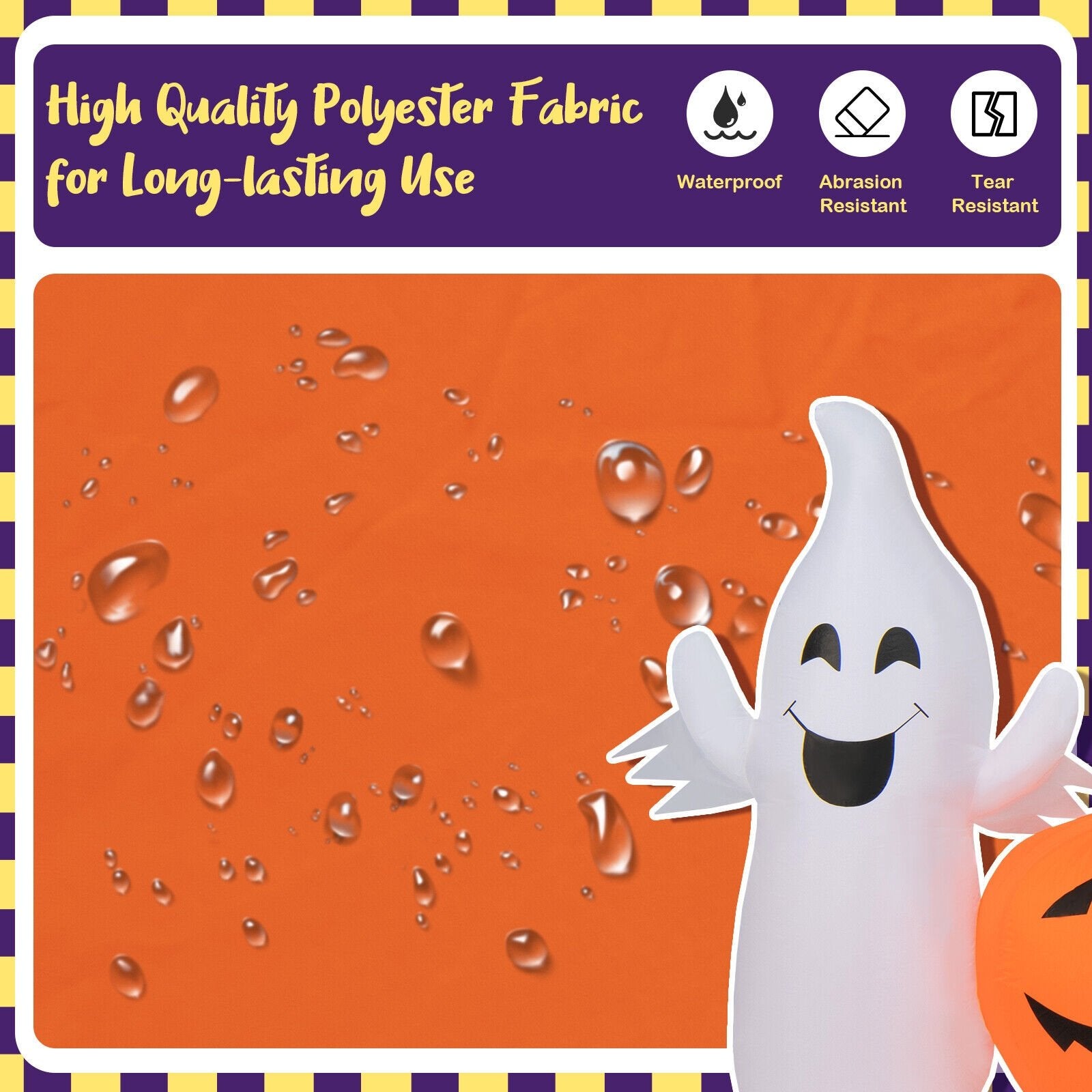 9 Feet Long Halloween Inflatable Pumpkins with 2 Ghosts, Multicolor Halloween   at Gallery Canada