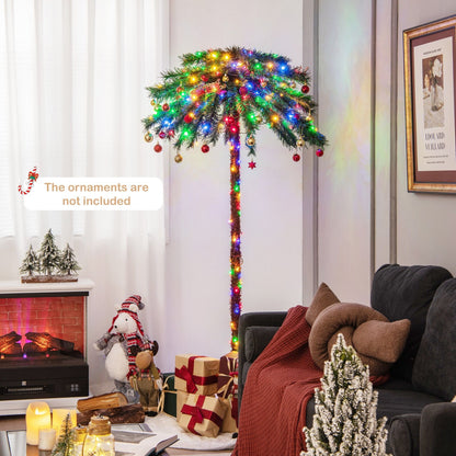 6 Feet Pre-Lit Artificial Tropical Christmas Palm Tree with 210 Multi-Color Lights, Green Christmas Tree   at Gallery Canada