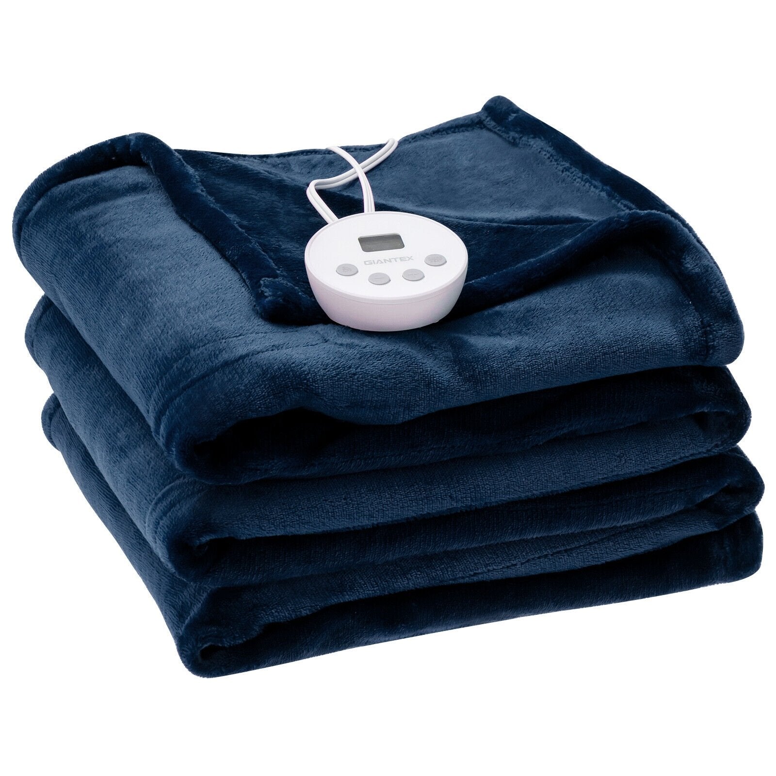 62" x 84" Twin Size Electric Heated Throw Blanket with Timer, Navy - Gallery Canada