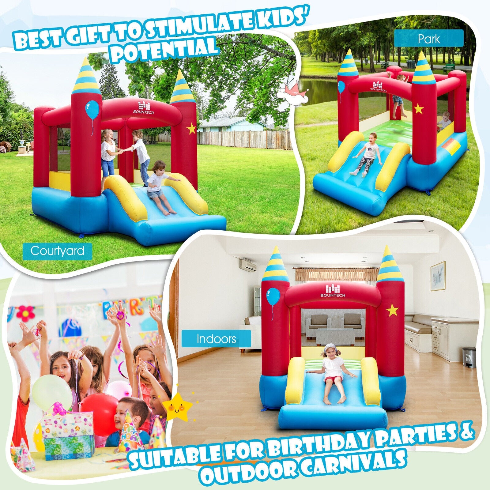 Kids Inflatable Bounce Castle Excluded Blower Bounce House   at Gallery Canada