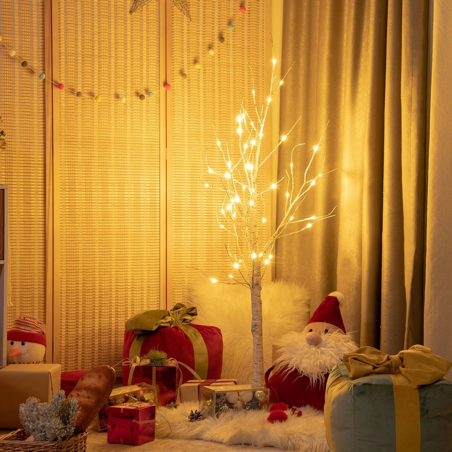 Pre-lit White Twig Birch Tree for Christmas Holiday with LED Lights-4 ft, White Christmas Tree   at Gallery Canada