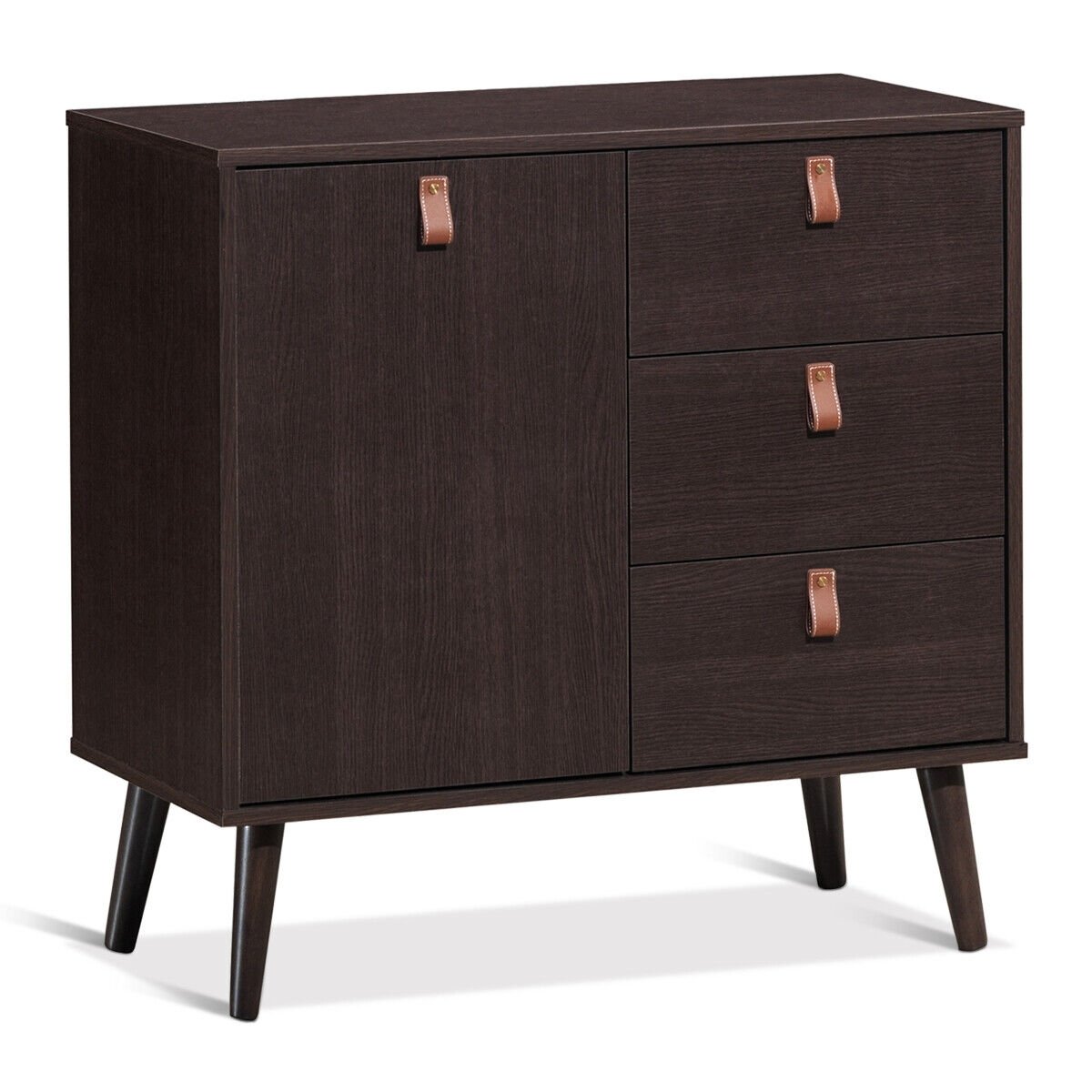 3-drawer Sideboard Storage Display Cabinet, Brown - Gallery Canada