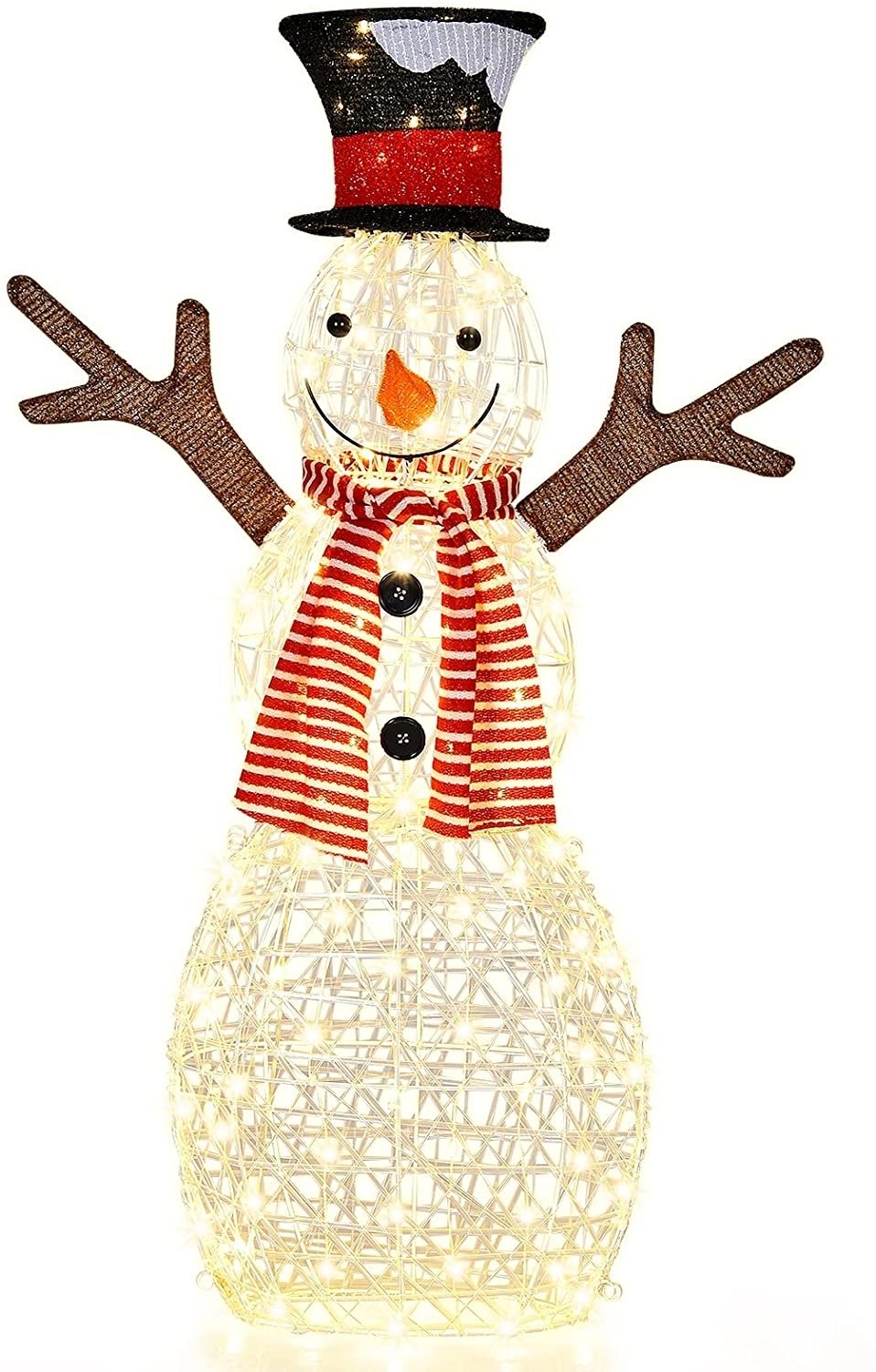 Indoor/Outdoor Christmas Lighted Snowman Decorations with Pre-Lit 80 Lights, Golden Christmas Decor & Accessories   at Gallery Canada