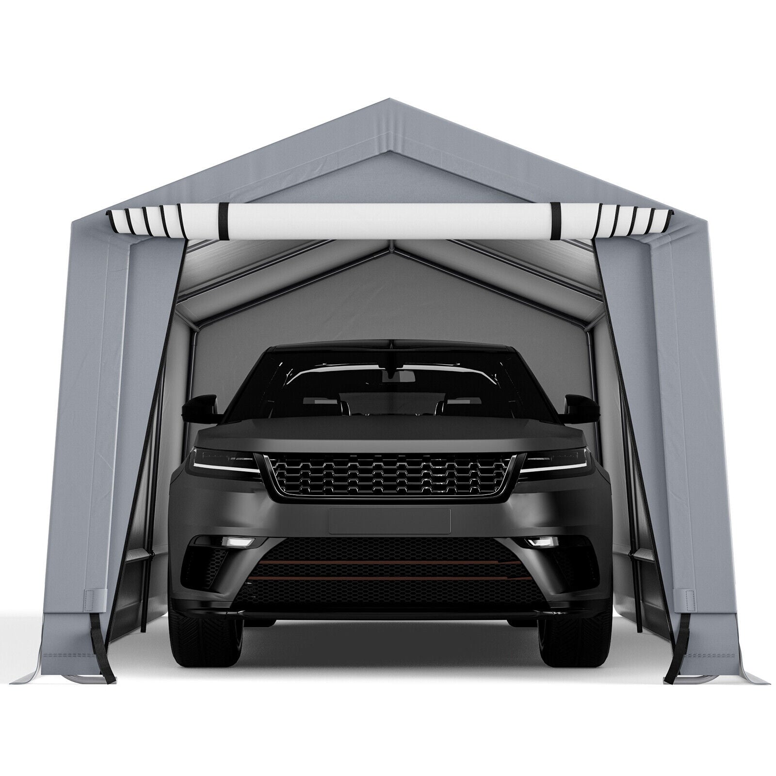 10 x 16/10 x 20 Feet Outdoor Heavy-Duty Carport with 2 Doors-10 x 16 ft, Gray Carports at Gallery Canada