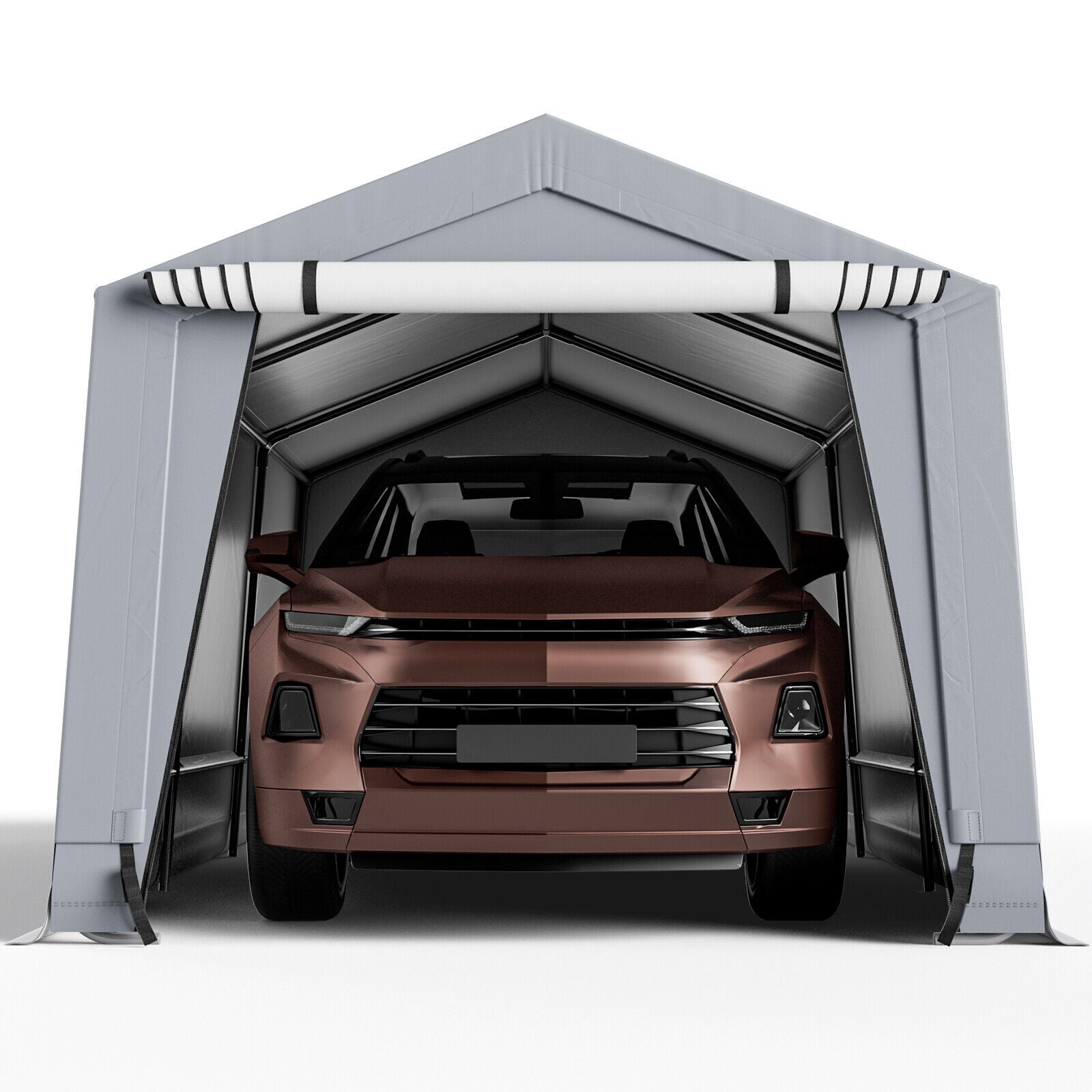 10 x 16/10 x 20 Feet Outdoor Heavy-Duty Carport with 2 Doors-10 x 20 ft, Gray Carports at Gallery Canada