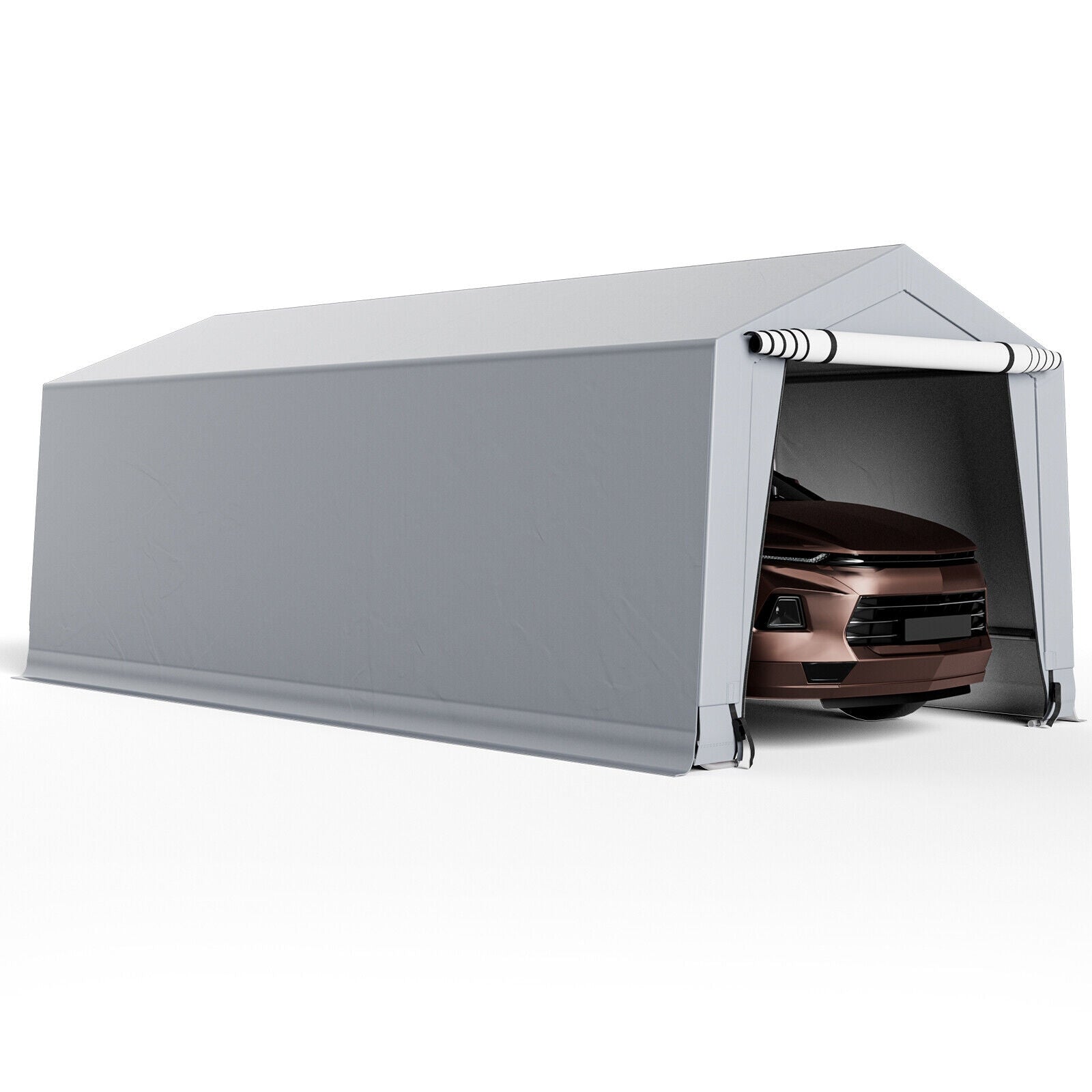 10 x 16/10 x 20 Feet Outdoor Heavy-Duty Carport with 2 Doors-10 x 20 ft, Gray Carports at Gallery Canada