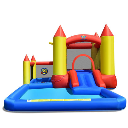 Inflatable Water Slide Castle Kids Bounce House with 480W Blower, Multicolor Bounce House   at Gallery Canada