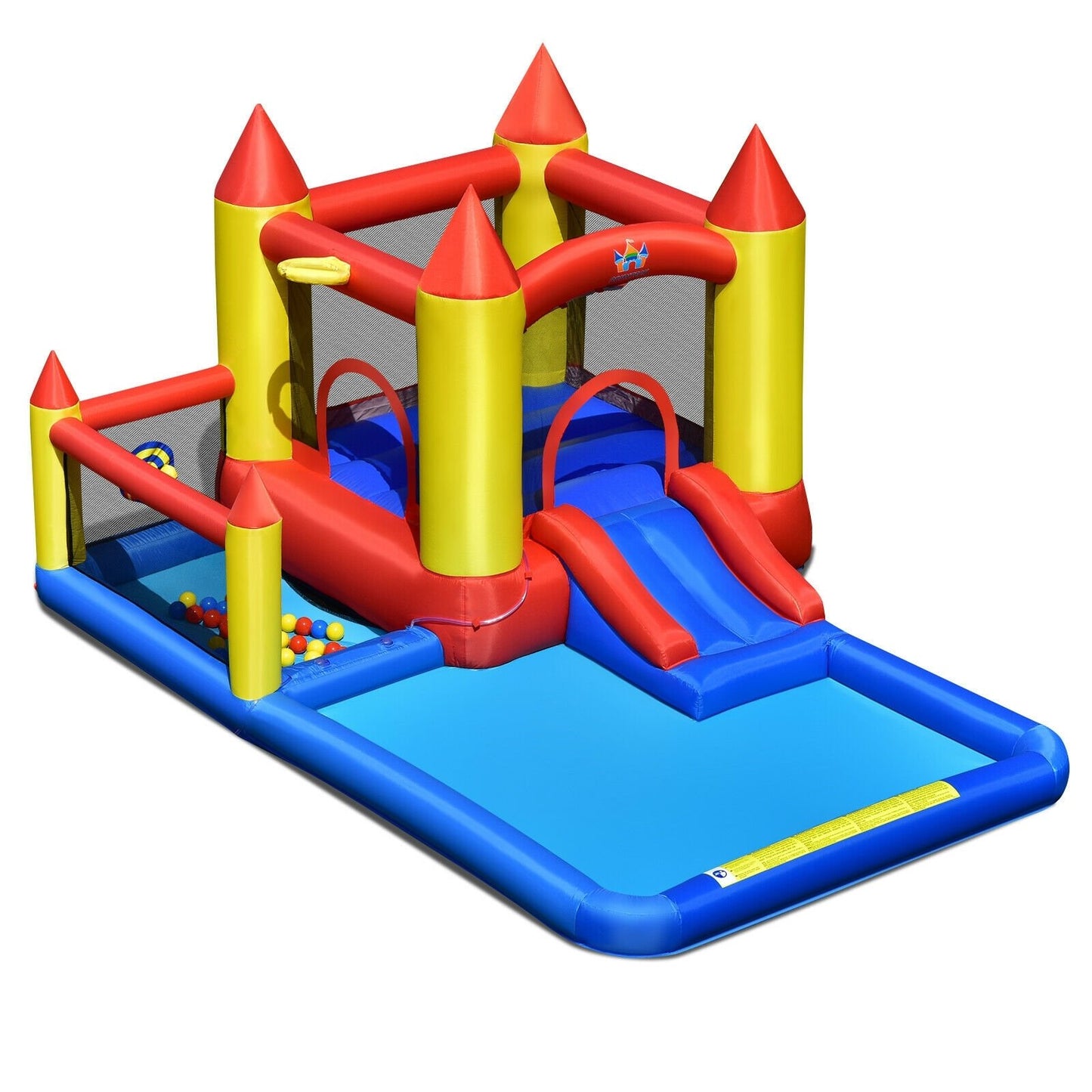 Inflatable Water Slide Castle Kids Bounce House with 480W Blower, Multicolor Bounce House   at Gallery Canada